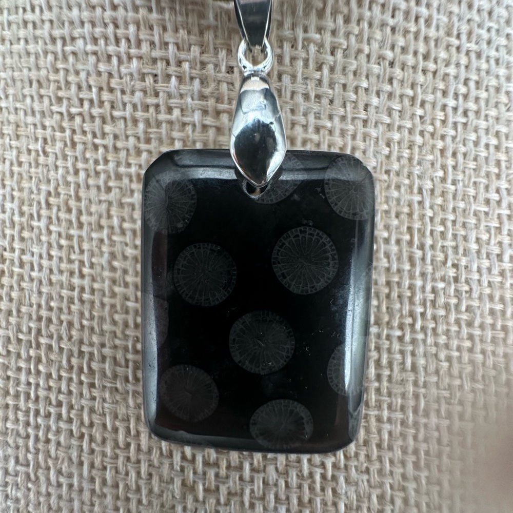Black Polka Dot Pendant Necklace - Picture 5 of 13
